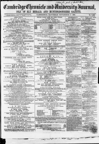 cover page of Cambridge Chronicle and Journal published on November 2, 1861