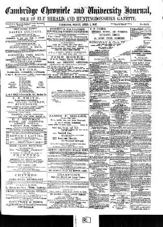 cover page of Cambridge Chronicle and Journal published on April 1, 1887