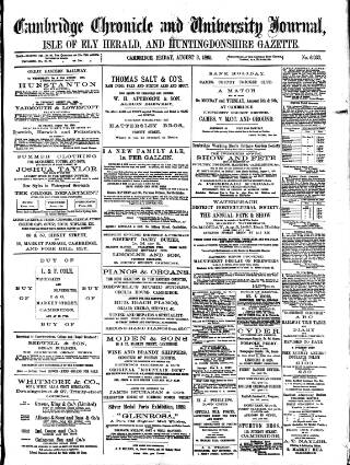 cover page of Cambridge Chronicle and Journal published on August 2, 1895