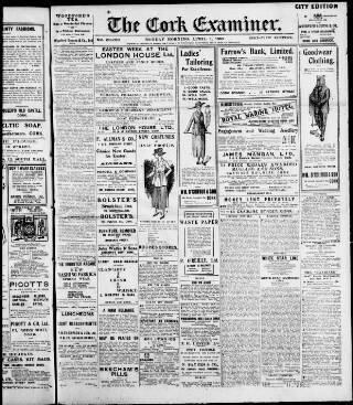 cover page of Cork Examiner published on April 1, 1918