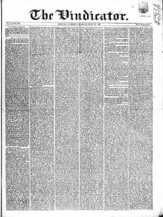 cover page of Vindicator published on June 13, 1840