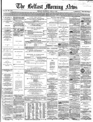 cover page of Belfast Morning News published on June 13, 1866