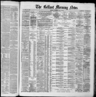cover page of Belfast Morning News published on May 22, 1873