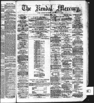 cover page of Kendal Mercury published on April 1, 1876