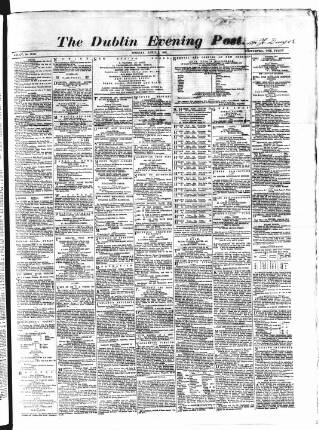 cover page of Dublin Evening Post published on April 1, 1867