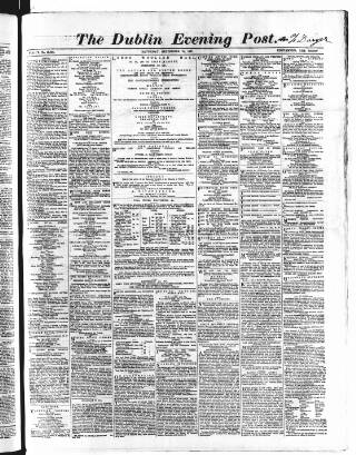 cover page of Dublin Evening Post published on September 28, 1867