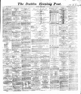 cover page of Dublin Evening Post published on May 22, 1869