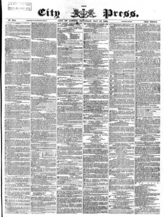 cover page of London City Press published on May 22, 1869