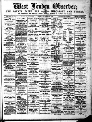 cover page of West London Observer published on November 2, 1900