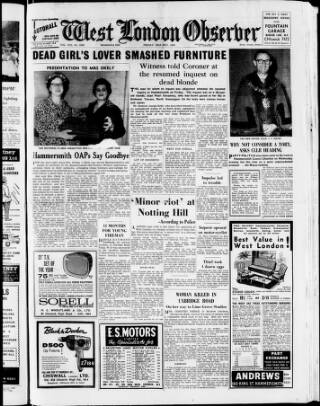 cover page of West London Observer published on May 22, 1959
