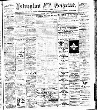 cover page of Islington Gazette published on August 2, 1898