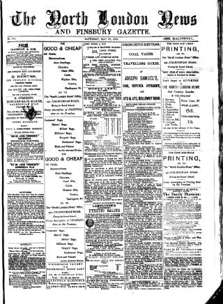 cover page of North London News published on May 22, 1880