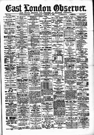 cover page of East London Observer published on August 2, 1890