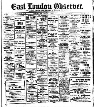 cover page of East London Observer published on April 1, 1922