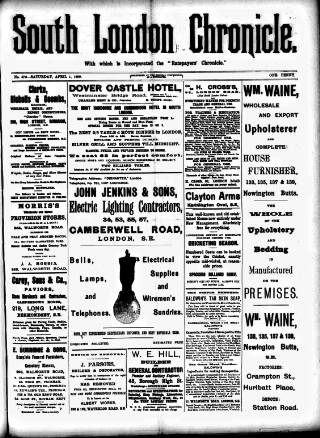 cover page of South London Chronicle published on April 1, 1899