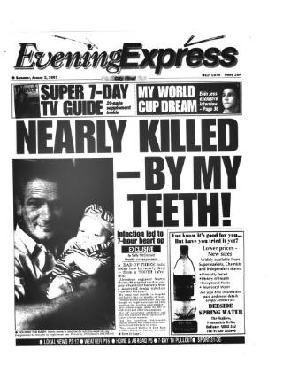 cover page of Aberdeen Evening Express published on August 2, 1997