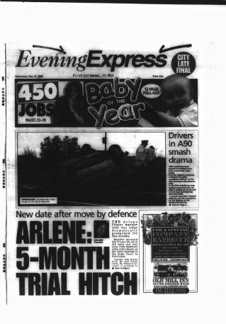 cover page of Aberdeen Evening Express published on May 22, 2002