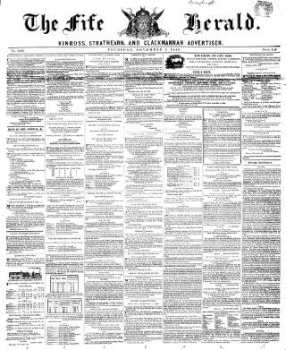 cover page of Fife Herald published on November 2, 1848