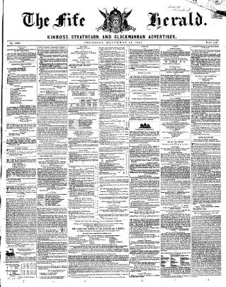 cover page of Fife Herald published on December 13, 1849