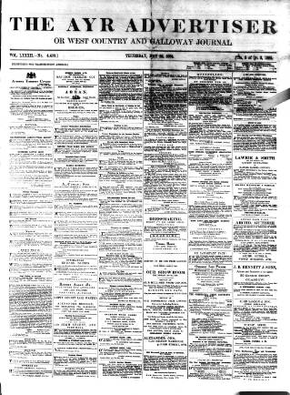 cover page of Ayr Advertiser published on May 22, 1884