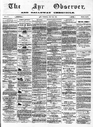 cover page of Ayr Advertiser published on May 22, 1888