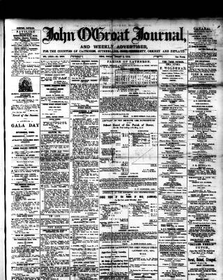 cover page of John o' Groat Journal published on August 2, 1912