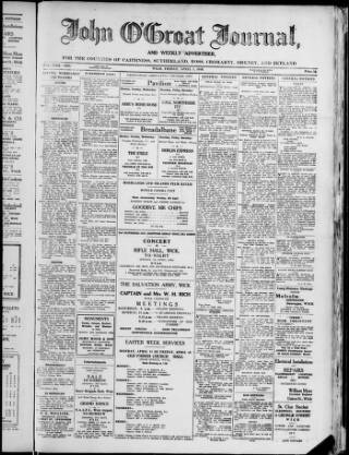 cover page of John o' Groat Journal published on April 1, 1949