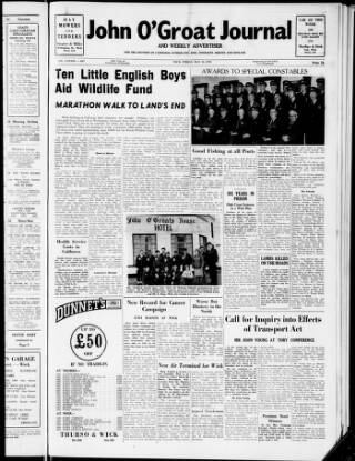cover page of John o' Groat Journal published on May 22, 1970