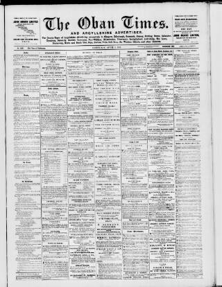 cover page of Oban Times and Argyllshire Advertiser published on April 1, 1916