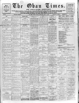 cover page of Oban Times and Argyllshire Advertiser published on May 22, 1926