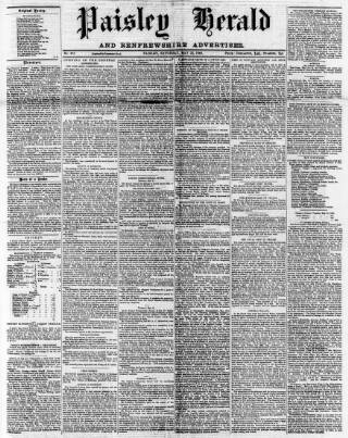 cover page of Paisley Herald and Renfrewshire Advertiser published on May 22, 1869