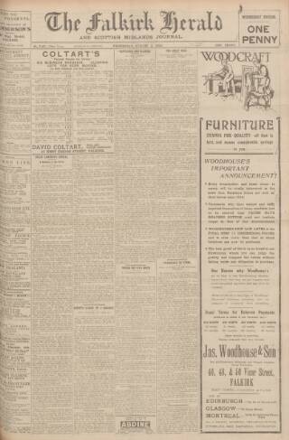 cover page of Falkirk Herald published on August 2, 1922