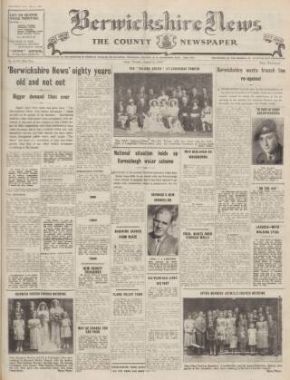 cover page of Berwickshire News and General Advertiser published on August 2, 1949