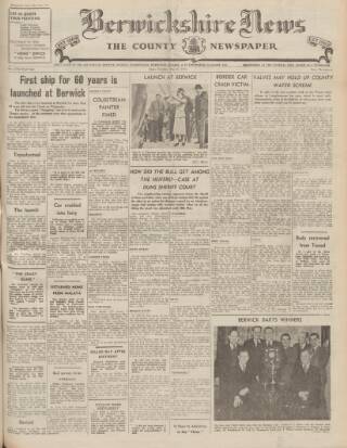 cover page of Berwickshire News and General Advertiser published on May 22, 1951