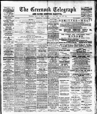 cover page of Greenock Telegraph and Clyde Shipping Gazette published on April 1, 1908