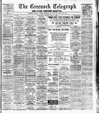 cover page of Greenock Telegraph and Clyde Shipping Gazette published on May 22, 1908