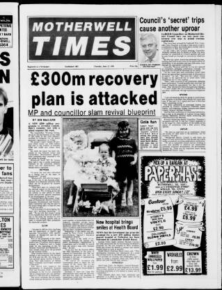 cover page of Motherwell Times published on June 13, 1991