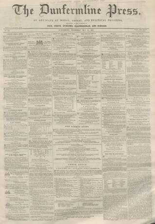 cover page of Dunfermline Press published on May 28, 1862