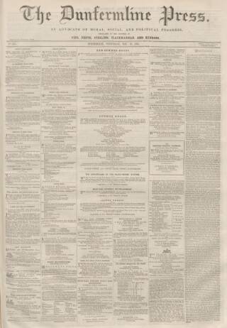 cover page of Dunfermline Press published on May 20, 1863