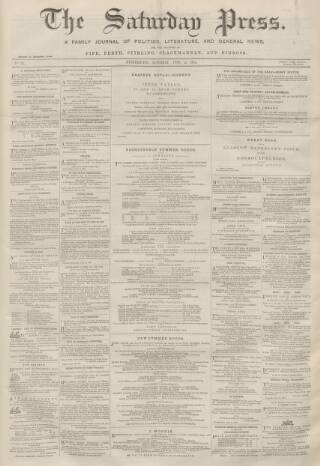 cover page of Dunfermline Saturday Press published on June 13, 1863
