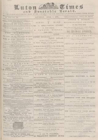 cover page of Luton Times and Advertiser published on April 1, 1876