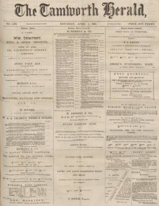 cover page of Tamworth Herald published on April 1, 1893