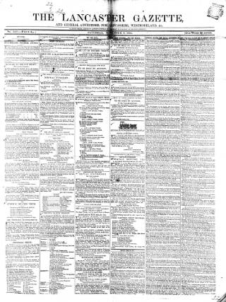 cover page of Lancaster Gazette published on November 2, 1844