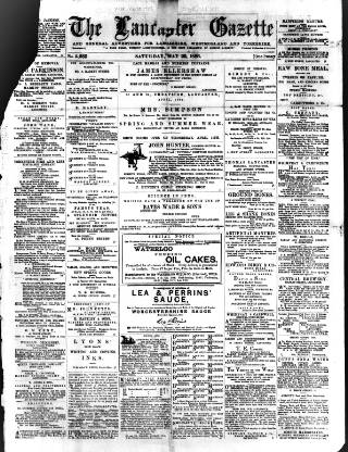 cover page of Lancaster Gazette published on May 22, 1886