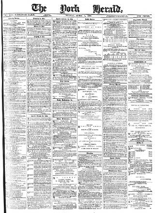 cover page of York Herald published on April 1, 1889