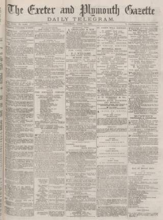 cover page of Exeter and Plymouth Gazette Daily Telegrams published on April 1, 1880
