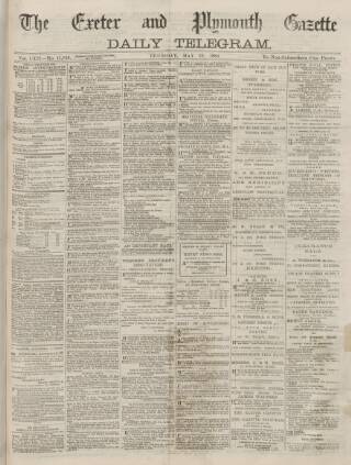 cover page of Exeter and Plymouth Gazette Daily Telegrams published on May 22, 1884