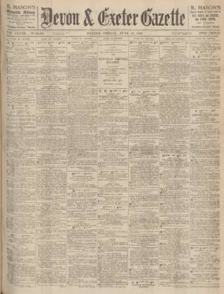 cover page of Exeter and Plymouth Gazette published on June 13, 1930