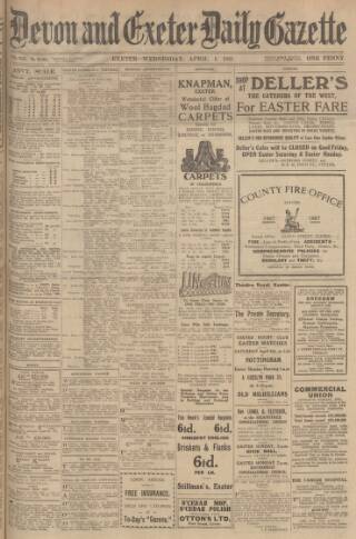cover page of Exeter and Plymouth Gazette published on April 1, 1931