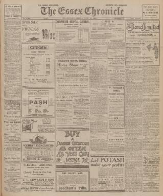 cover page of Chelmsford Chronicle published on June 13, 1924